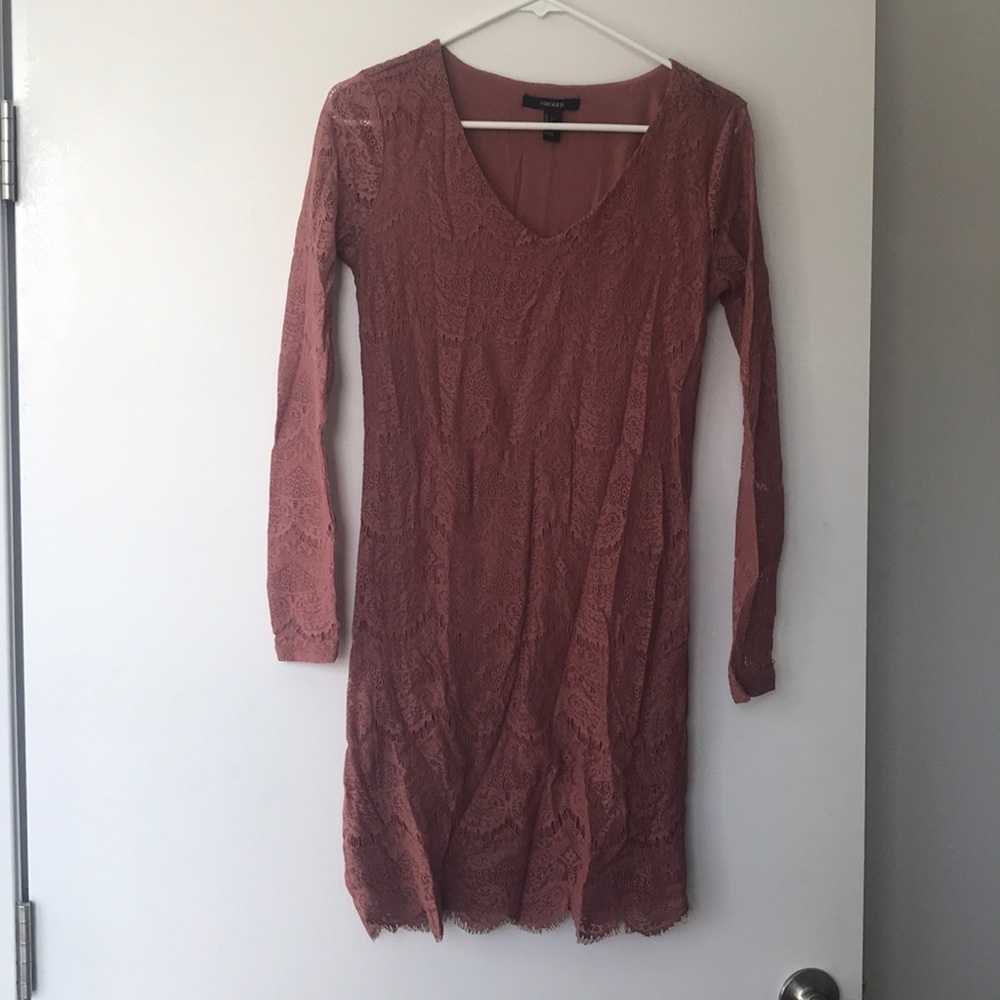 Forever 21 mini dress in dusty rose. Size L.